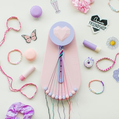 Choose Friendship Bracelet Making Kit – DIY Craft Loom for Kids Ages 8+, New & Improved Design, Includes 20 Threads, Makes 8 Bracelets, Pink “Blush Berry - color: Blush Berry