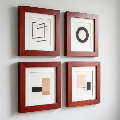 ZXT-parts Red 6x6 Picture Frames with 4x4 Opening Mat.Red 6x6 Square Photo Frame. Solid Wood, Perspex Panel, The Table or The Wall.Protective Film Must be Removed. - color: Red
