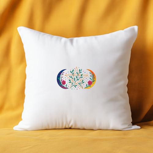 ORIGACH 4 Sheets Water Soluble Embroidery Patterns Stabilizers - Pre-Printed Mystical Divination Tarot & Floral Designs - Stick & Stitch Embroidery Paper for Hand Sewing Lovers - color: Mystical Divination Tarot & Floral