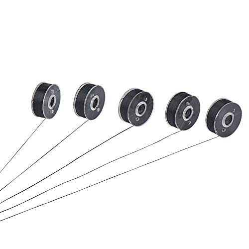 Simthread 144pcs Size L SA155 60WT Prewound Bobbin Thread - Black - color: 60wt 144Black