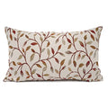 YOUR SMILE Farmhouse Oblong Rectangle Floral Chenille Embroidery Decorative Throw Pillow Case Cushion Cover Lumbar Pillowcase for Sofa 12 x 20 Inch, Brown Leaves - size: 20" x 12" (Pack of 1)