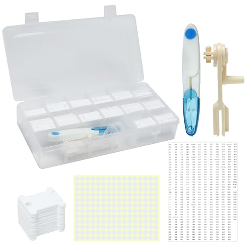 184 Pcs Embroidery Floss Bobbins Kit, Cross Stitch Thread Storage Set, Embroidery Floss Organizer with Bobbin Winder, Plastic Thread Organizer for DIY Craft Cotton Threads Sewing Storage