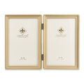 Lawrence Frames Bead Border Design, 4x6 Double, Satin Gold - color: Satin Gold, size: 4x6 Double