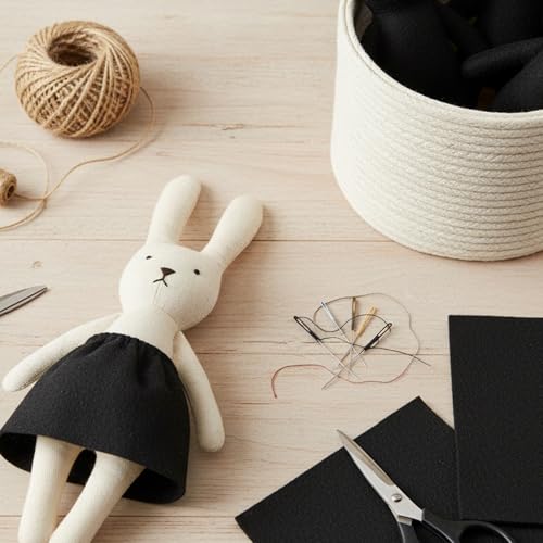 Black Felt Fabric, 2 PCS 12" X 12" Felt Fabric Sheets for Crafts 1mm Thick Squares Craft Felts Fabric-Sheets Non-Woven Felts Paper Pads for Patchwork DIY Sewing Art Crafts,
