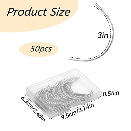 Curved Needle, 50 PCS Curved Sewing Needles, Curved Upholstery Needle - style: 50 PCS B