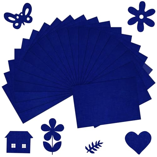 20 Pcs Deep Navy Blue Felt Fabric Sheet 8" x 12" Assorted Color Felt Fabric Sheets for Crafts DIY Handcraft Sewing Squares Patchwork Nonwoven - color: Deep Navy Blue