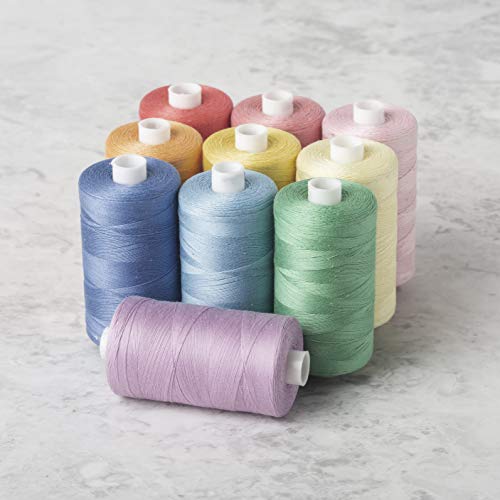 Connecting Threads 100% Cotton Thread Sets - 1200 Yard Spools (Set of 10 - Saltwater Taffy) - color: Saltwater Taffy