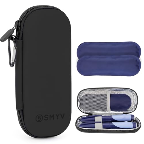 SMYV Insulin Cooler Travel Case with 2 TSA Approved Ice Packs, Black - color: Eva Black