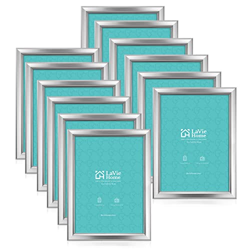 LaVie Home 5x7 Picture Frames (12 Pack, Silver) Simple Designed Photo Frames for Wall Mount Display, Set of 12 Classic Collection - color: Silver, size: 5x7