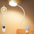 Glocusent 72 LED Clip on Lamp, Dorm Desk Lamp with 1700K Amber Night Light - color: White