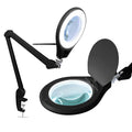 Neatfi Elite Super LED Magnifying Lamp with Clamp – 6” Glass Lens, 5D/12D Bifocal, 6500K Daylight | Glare-Free, Nonpolar Dimming | Reading, Crafting & Precision Work (6 Inch Lens, Black) - color: Black, size: 6 Inch Lens