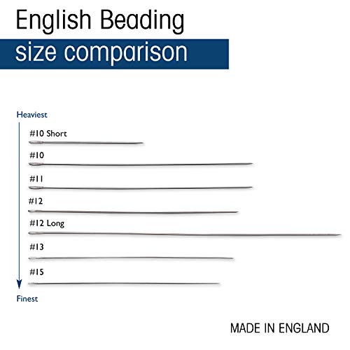 John James Short Beading Needles, Size 10, Pack of 25 - size: #10 Short - 25 Needles