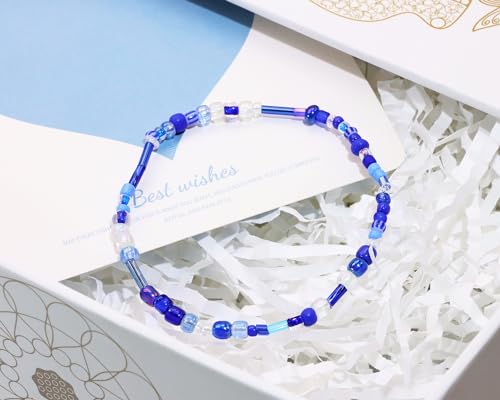Mixed Craft Beads 1000Pcs/20g Glass Seed Tube Bead Bugle Bead 1.5-4.5mm Small Loose Spacer Beads for DIY Bracelets Necklace Earring Jewelry Making (Royal Blue) - color: Royal Blue