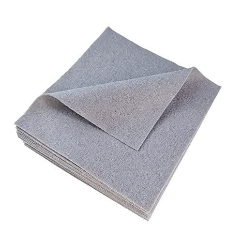 Jtnohx Soft Felt Fabric Flexible Craft Felt Sheets Grey 6" 20Pcs 1.4mm - color: Grey