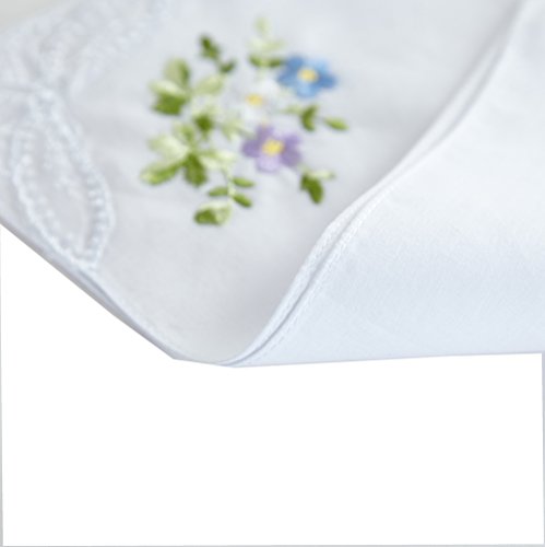 RDS HANKYTEX Cotton Embroidery Ladies' Handkerchiefs Lace Set of 6 - style: 1