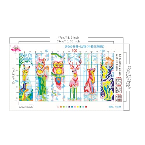 Zhenqing Woodland Animal Stamped Cross Stitch Bookmark Kit, 6 Fox, Squirrel, Owl, Deer and Wolf Designs on 11CT Printed Fabric for Adults and Beginners, DIY Reading Gift for Book and Nature Lovers - color: Animal-Themed Bookmarks