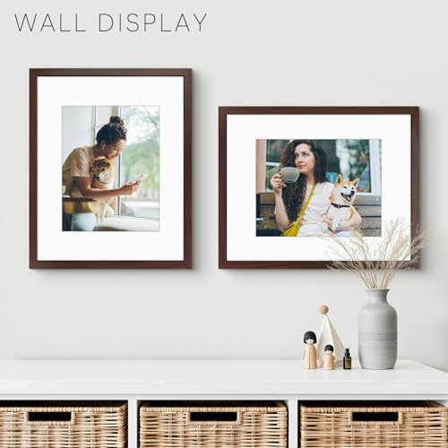 Golden State Art 16x20 Brown Picture Frame Mat for 11x14 Real Glass - color: Walnut, size: 16x20