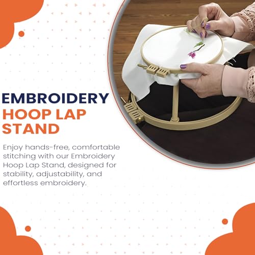 Morgan Combo Hoop Lap Stand | Bundle of 7 & 9 and 7 & 10 Inches No-Slip Embroidery Circle Frame | Portable Design for Sewing Crafters Punch Needle Cross Stitch Needlepoint Arts & Craft | Made in USA - size: 7-9 and 7-10