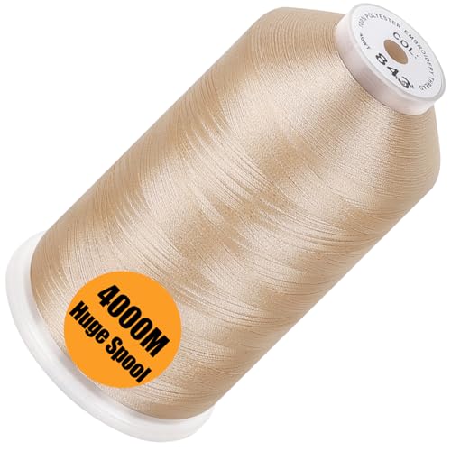 New brothread 4000M Huge Spool Embroidery Machine Thread - Beige - color: Beige-843