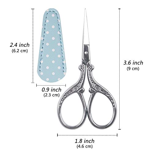 Vintage Embroidery Scissors 3.6 inch Sharp Mini Crochet Cross Stitch Travel - color: Silver