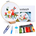BERYA Embroidery Kit for Beginners, Flowers and Leaves Embroidery Practice Kit, Hand Floral Embroidery Starter Kit for Adults with Video Step by Step Instructions, Hoops, Threads and Needles (BEF014) - color: flower yellow and pink