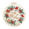 Huacan Embroidery Kits for Adults Beginner DIY Cross Stitch Stamped Christmas Pattern Stitching Wreath Sewing Kit 1 Piece 7.8 x 7.8 Inch - color: Christmas Wreath 1