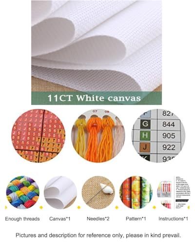 Dimxvean Counted Cross Stitch Kits for Adults,11CT Unprinted Cross-Stitch Pattern Embroidery Kit Cross Stitching Kit Supplies Needleworks Set-Mountains Rivers Dragon 18x18 inchs - color: SetColor09