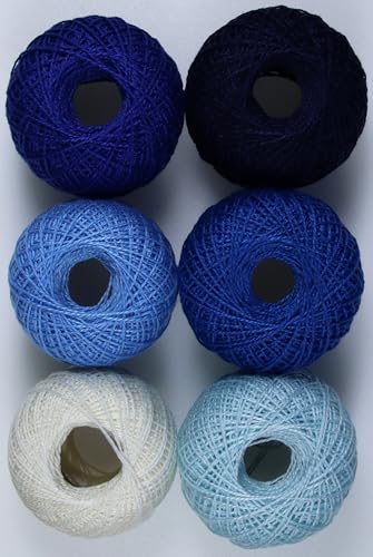 KCS Mercerized Pearl Cotton Thread Size 8 Crochet Needlework Embroidery Threads Ball (6, 09) - color: 09