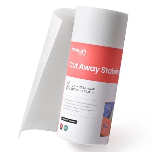 Poolin Cut Away Stabilizer 12" x 25 Yards Roll 2.5oz Medium Weight - size: 12"x25yd roll