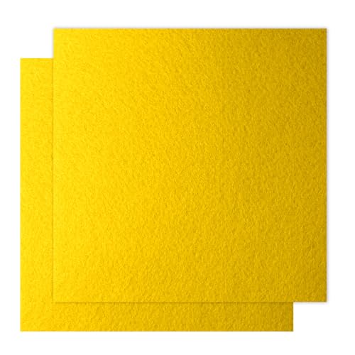 12" x 12" Felt Fabric Sheets for Crafts, Squares Felt Fabric Sheets, 1mm Thick, Non-Woven Felt Paper for DIY Sewing Craft, 2pcs (Golden Yellow) - color: Golden Yellow