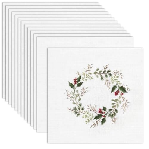 Embroidery Fabric Squares 10x10in, 12 Pcs White Cotton Cloth for DIY Crafts - size: 10 x 10 Inch