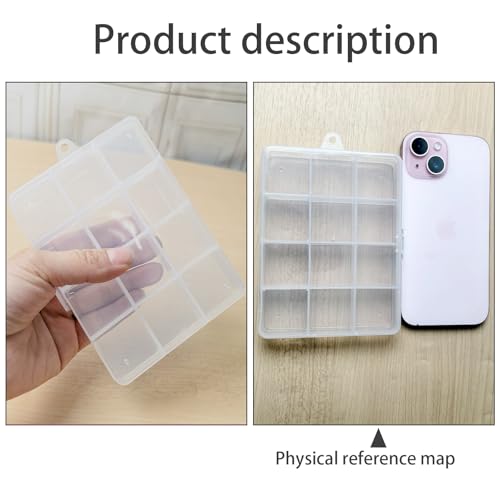 10Pack 12Grid Clear Storage Fixed Divider Boxes for Jewelry - size: 10pcs 12 Grids Box