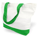 TOPDesign 1-Pack Super Strong Large 12oz Cotton Canvas Tote Bag, Reusable Grocery Shopping Cloth Bag, Fashionable Two-Tone Tote for Crafts, DIY Your Creative Designs - color: Lime Green/White