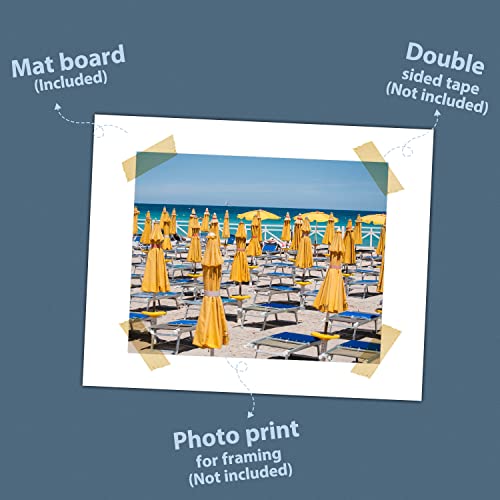 Golden State Art 11x14 White Uncut Picture Mats Matboards, Pack of 10 - size: 11x14
