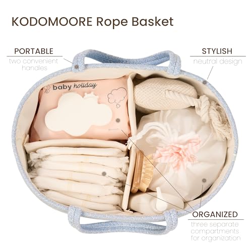 Diaper Caddy Organizer, Gift Basket for Baby Shower, Newborn Essentials - color: Light Blue, size: Large