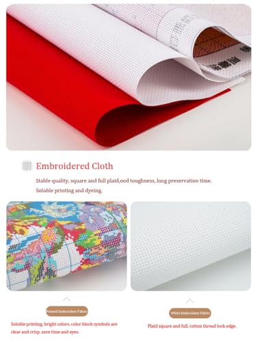 IUHUI 14 Count Stamped Cross Stitch Kits for Beginners Adults, The Madonna Litta of Leonardo da Vinci Pre-Printed DIY 14ct Embroidery Sewing Starter Kit Needlework Easy Patterns Famous Paintings - color: The Madonna Litta