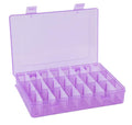 AKOAK 1 Pack 24 Grid Plastic Storage Case, Transparent Jewelry Display Organizer, Detachable Divider -7.5"x 5.1"x 1.4" for Beads, Jewelry, Earrings, Rings (Purple) - color: Purple