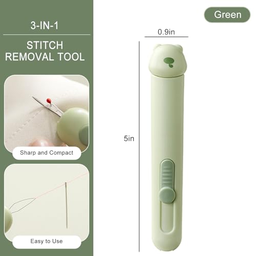 Needle Threader and Seam Ripper with Needle Storage for Sewing, Quilting, Embroidery, 3-in-1 Sewing Tool, Auto Wire Threader, Stitch Remover,3 Pack - color: Mix_3pcs
