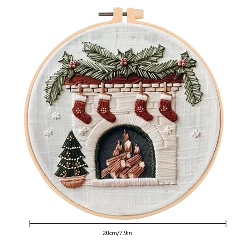 Huacan Embroidery Kit for Beginners Adults, Easy Needlepoint Kits for Adults with Stamped Embroidery Patterns. (Chimney) - style: Chimney