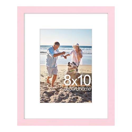 decorUhome 8x10 Picture Frame Fits 5x7 Photos with Mat, Pink - color: Pink, size: 8x10