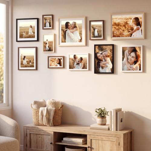 Hongkee 7x9 Picture Frame, 7 x 9 Solid Wood Frame with Real Glass - color: White, size: 7 x 9
