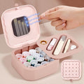 LOTOFUN Small Sewing Kit Box: Cute Portable 2-Layer Organizer Magnetic Needle and Thread Kits Holder Basic Case - Home Clothes Repair for Beginners (Pink) - color: Pink