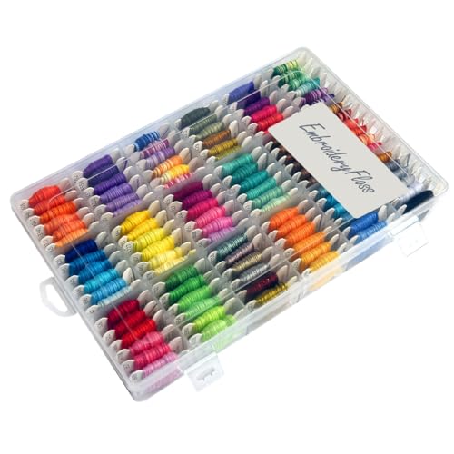 Embroidery Floss & Bracelet String Thread with Organizer Storage Box 108 Colors Cross Stitch Threads Set