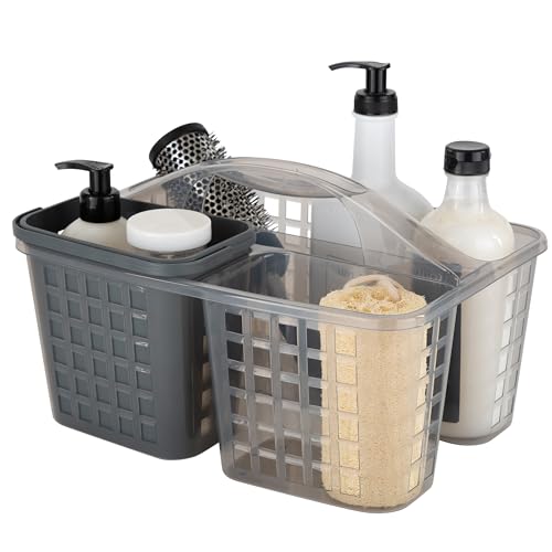 Bath Bliss 2 in 1 Portable, Bathroom Shower Caddy for Shampoo, Conditioner, Soap, and Cosmetics, in Grey Bath Tote (26118-GREY) - color: Grey