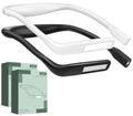 Neck Reading Light with Storage Case, 3 Colors Dimmable Book Light - color: Black + White