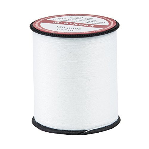 SINGER 150-yard All Purpose Polyester Thread, 1-Pack, White, Model:60100 - color: White, size: 1- Pack