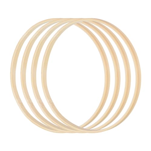 PATIKIL 10 Inch Bamboo Macrame Hoop, 10Pcs Wood Floral Hoop Craft Rings for DIY Craft Dream Catcher Wedding Wreath Decor Wall Hanging Decorations - size: 10 Inch