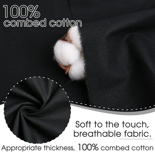 Black Cotton Fabric, Natural 100% Cotton Poplin Fabric by The Yard 59 Inches Wide Lining Fabric for Sewing Apparel Cloth Soft Embroidery Quilting, 2 Yard - color: Black, size: 2 Yards
