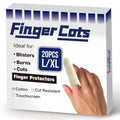 Evridwear 20PCS Cotton Finger Cots for Eczema, Cracked Skin, Calluses - size: 1 Pack Long