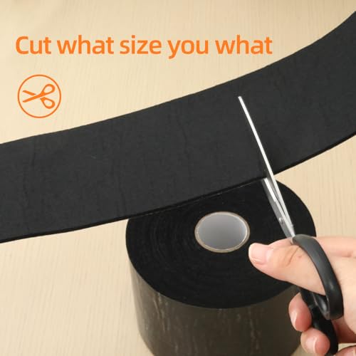 QILIMA Black 2 Rolls Felt Strips with Adhesive Backing, Heavy-Duty Felt Tape DIY for Heavy Furniture Home Improvement,0.2 x 4 Inch x 202 Inch - size: 0.2 x 4 Inch x 202 Inch